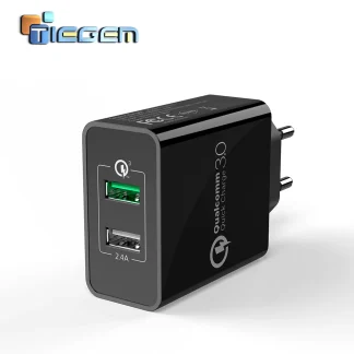 TIEGEM Dual USB Power Adapter Wall Charger US/EU Plug