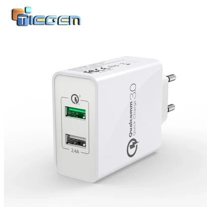 TIEGEM Dual USB Power Adapter Wall Charger US/EU Plug - 图片 3