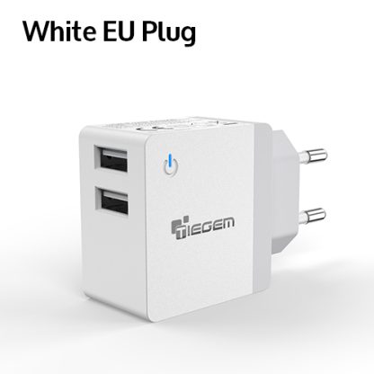 TIEGEM 2.4A Dual USB Power Adapter Wall Charger US/EU Plug - 图片 3