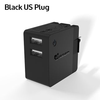 TIEGEM 2.4A Dual USB Power Adapter Wall Charger US/EU Plug